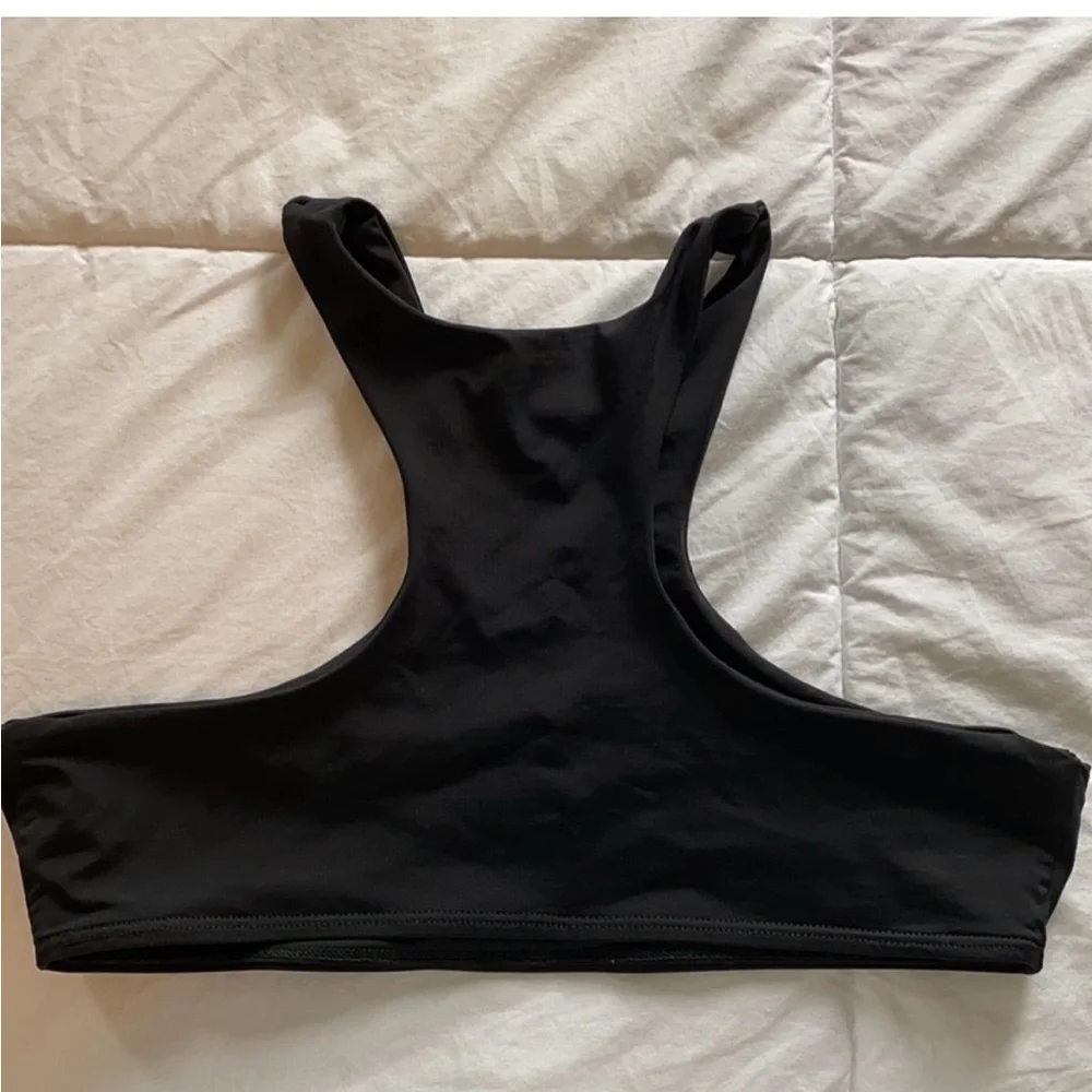 Frankie's Bikinis Black High Neck Bikini Top